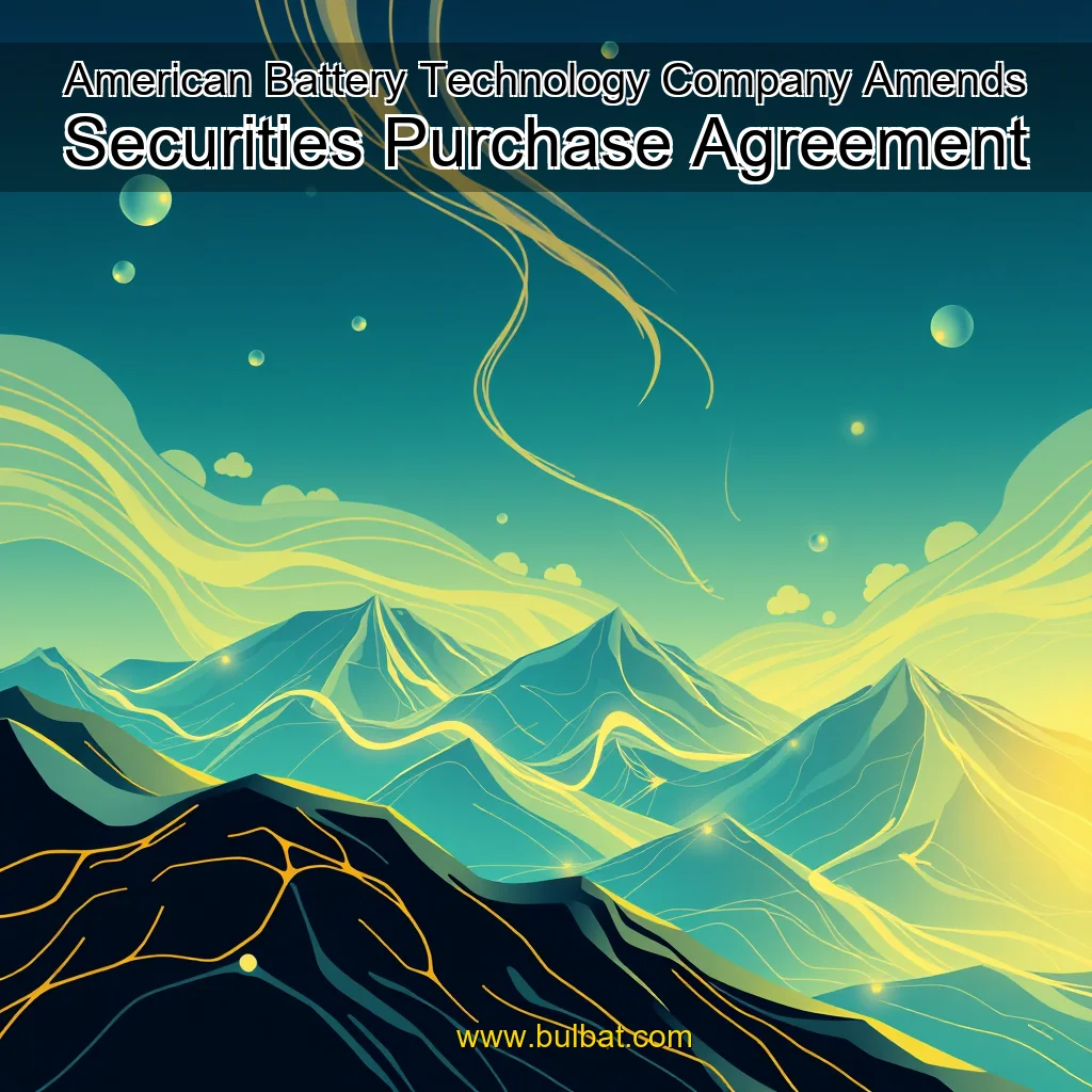 Read more about the article American Battery Technology Company Amends Securities Purchase Agreement