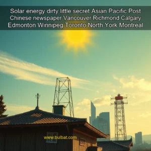Read more about the article Solar energy dirty little secret  Asian Pacific Post  Chinese newspaper  Vancouver  Richmond  Calgary  Edmonton  Winnipeg  Toronto  North York  Montreal