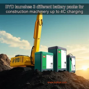 Read more about the article BYD launches 3 different battery packs for construction machinery  up to 4C charging