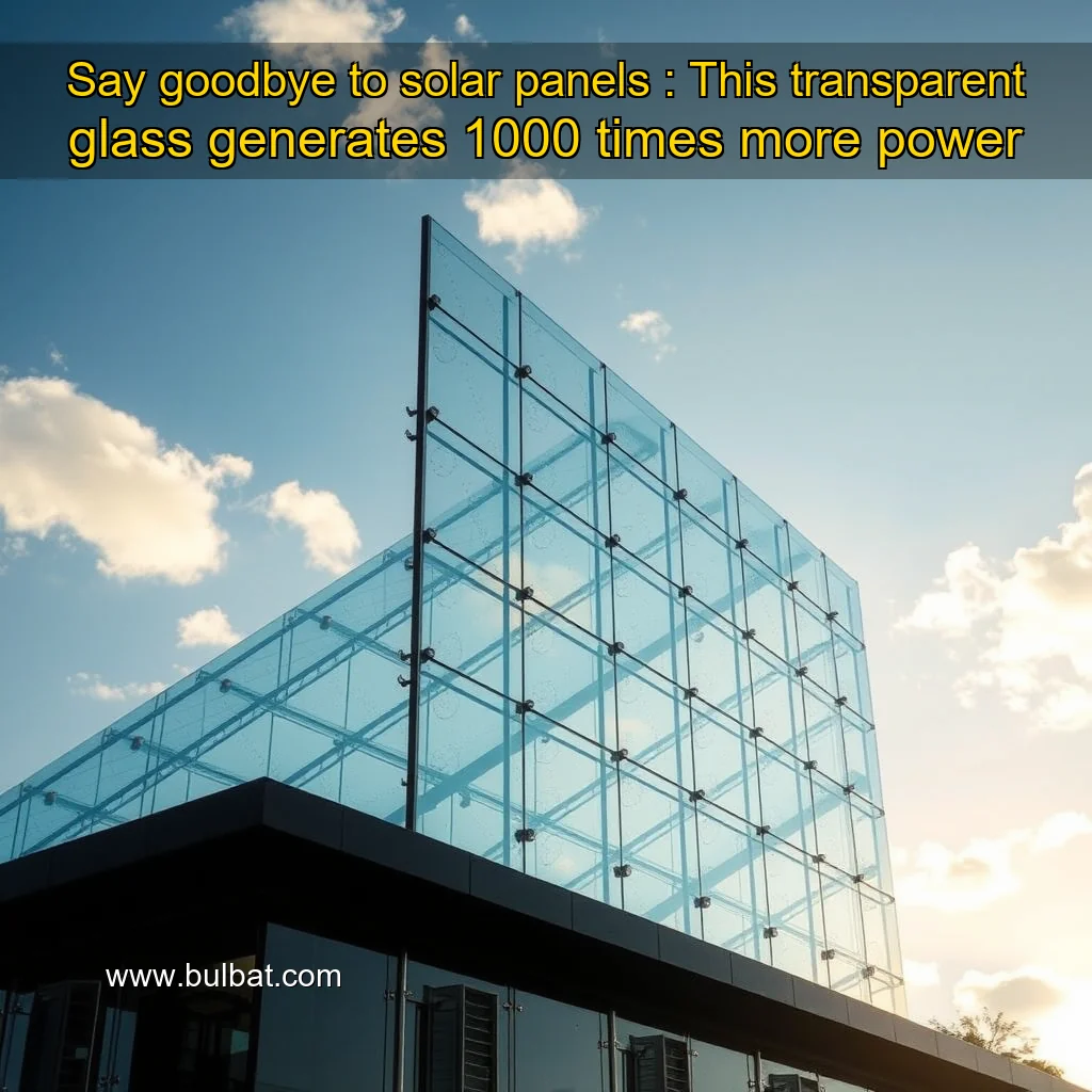 You are currently viewing Say goodbye to solar panels : This transparent glass generates 1000 times more power