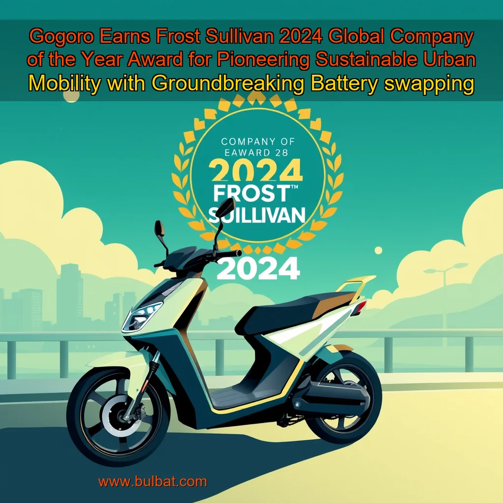 Read more about the article Gogoro Earns Frost  Sullivan 2024 Global Company of the Year Award for Pioneering Sustainable Urban Mobility with Groundbreaking Battery  swapping Platform and Ecosystem