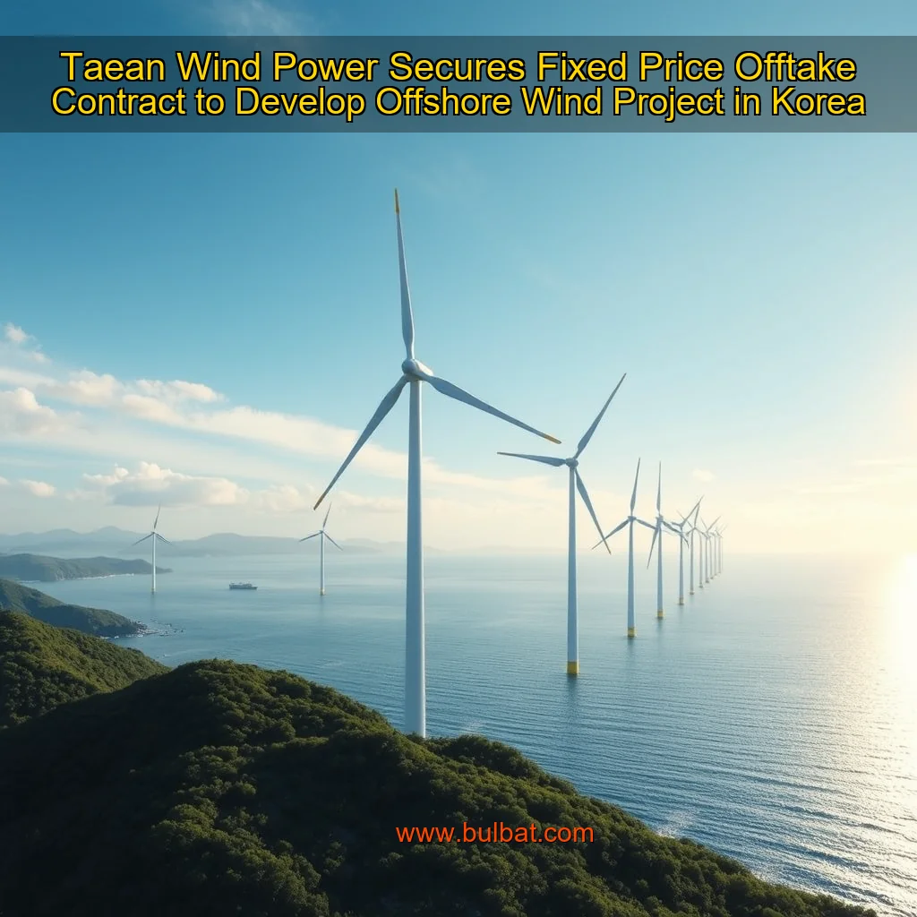 Read more about the article Taean Wind Power Secures Fixed  Price Offtake Contract to Develop Offshore Wind Project in Korea