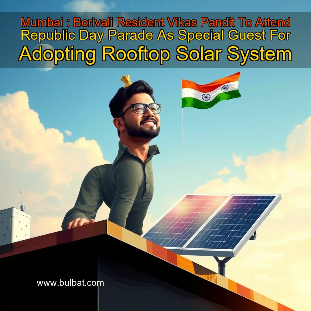 You are currently viewing Mumbai : Borivali Resident Vikas Pandit To Attend Republic Day Parade As Special Guest For Adopting Rooftop Solar System