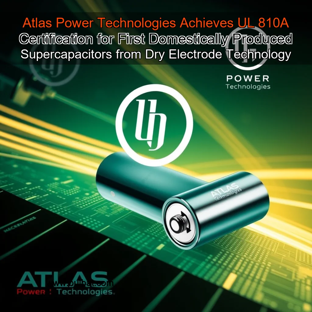 You are currently viewing Atlas Power Technologies Achieves UL 810A Certification for First Domestically  Produced Supercapacitors from Dry  Electrode Technology