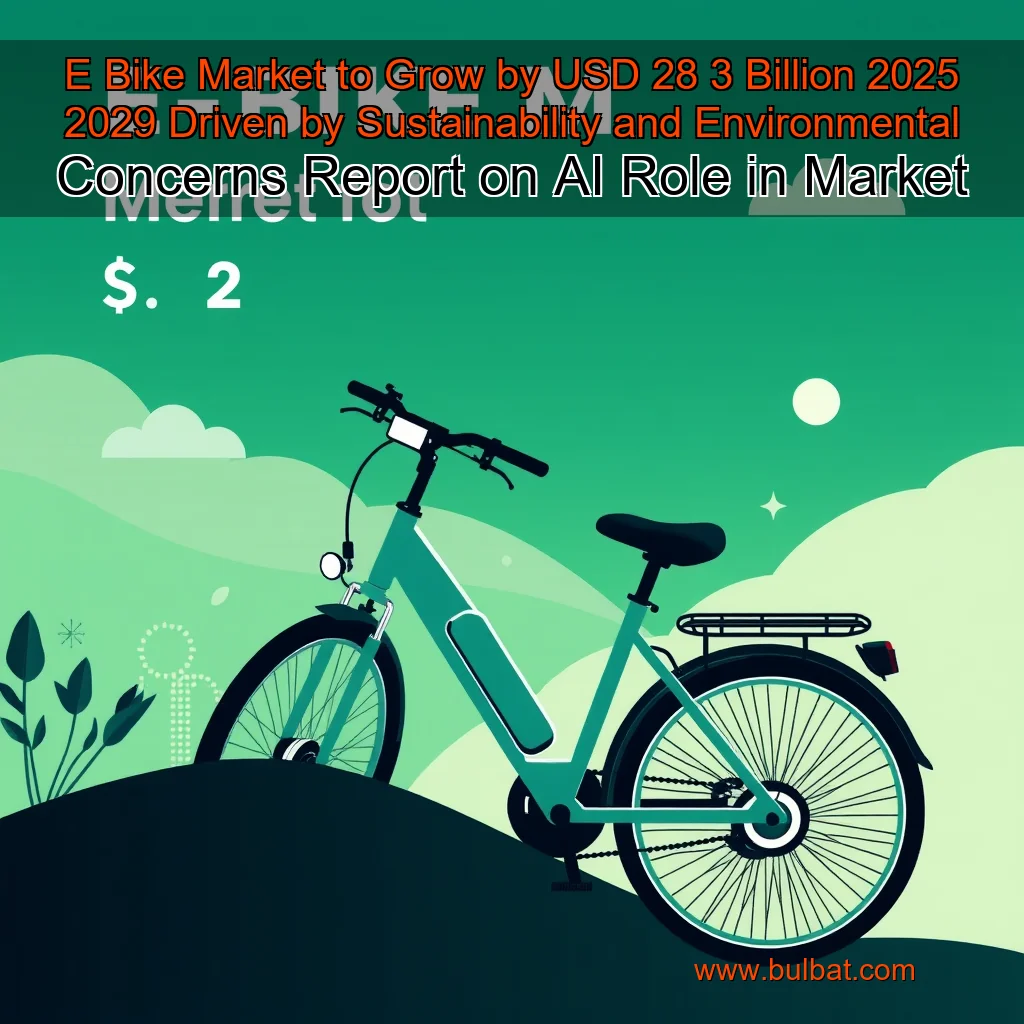You are currently viewing E  Bike Market to Grow by USD 28  3 Billion  2025  2029  Driven by Sustainability and Environmental Concerns  Report on AI Role in Market Transformation