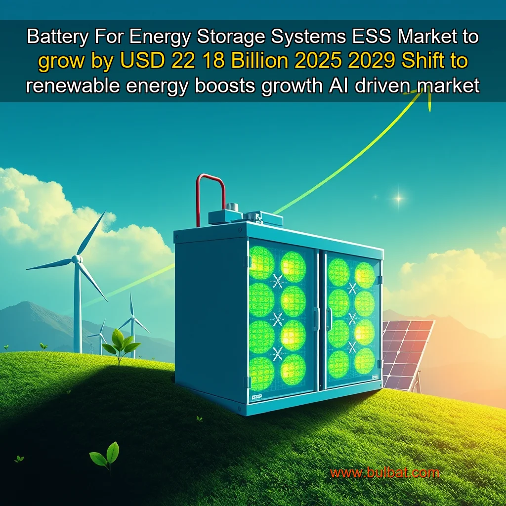 You are currently viewing Battery For Energy Storage Systems  ESS  Market to grow by USD 22  18 Billion  2025  2029  Shift to renewable energy boosts growth  AI  driven market evolution