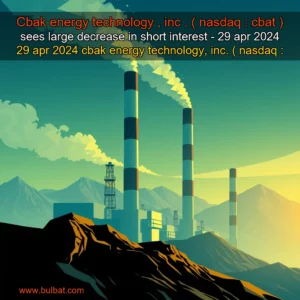 Read more about the article Cbak energy technology , inc . ( nasdaq : cbat ) sees large decrease in short interest – 29 apr 2024 29 apr 2024 cbak energy technology, inc. ( nasdaq : cbat ) sees large decrease in short interest.