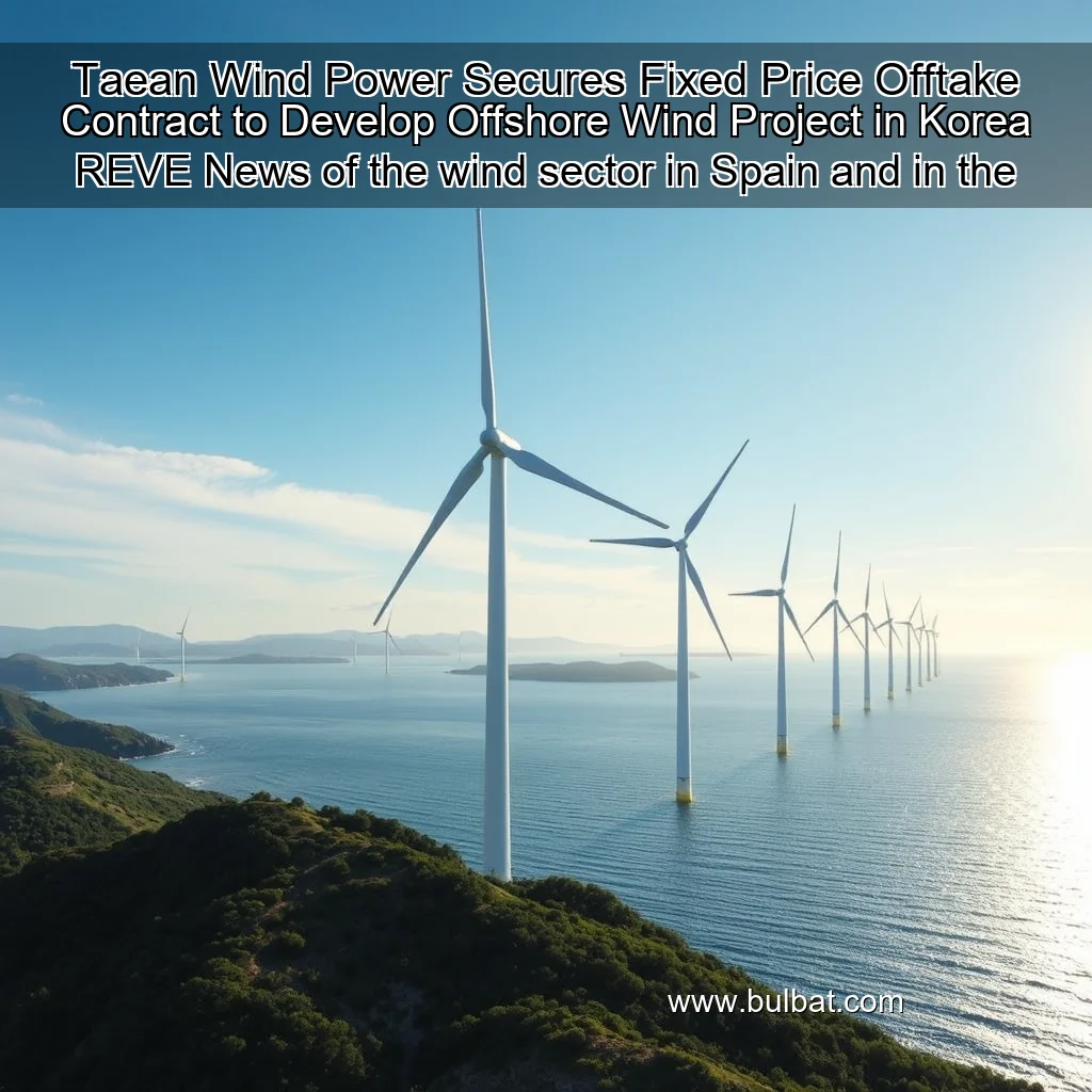 You are currently viewing Taean Wind Power Secures Fixed  Price Offtake Contract to Develop Offshore Wind Project in Korea  REVE News of the wind sector in Spain and in the world