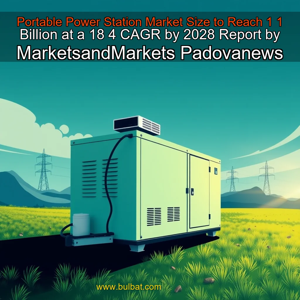 Read more about the article Portable Power Station Market Size to Reach 1  1 Billion  at a 18  4  CAGR by 2028  Report by MarketsandMarkets  Padovanews