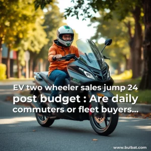 Artistic representation for EV two wheeler sales jump 24 post budget : Are daily commuters or fleet buyers driving the boom ET Auto