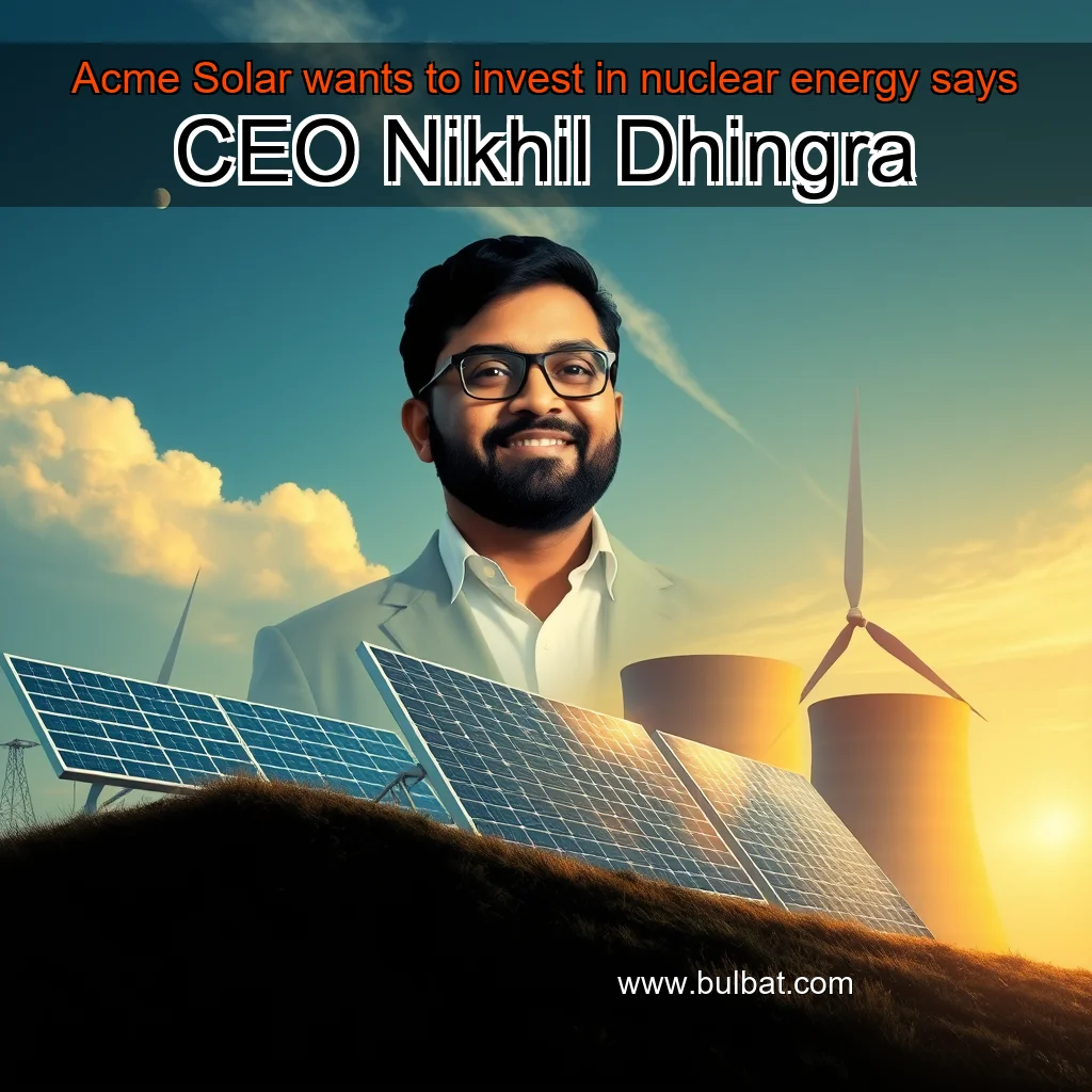 You are currently viewing Acme Solar wants to invest in nuclear energy  says CEO Nikhil Dhingra