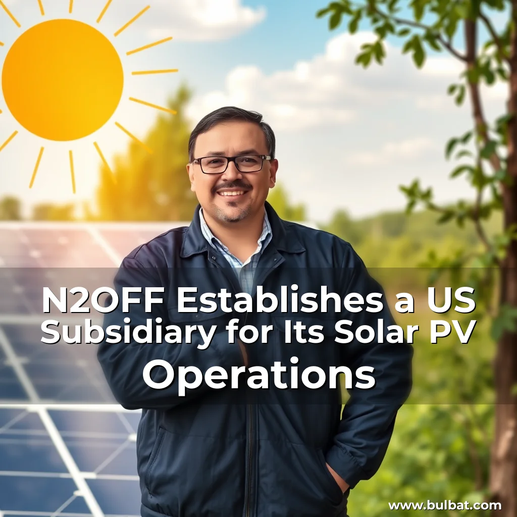 Read more about the article N2OFF Establishes a US Subsidiary for Its Solar PV Operations