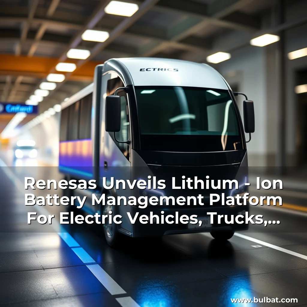 Read more about the article Renesas Unveils Lithium – Ion Battery Management Platform For Electric Vehicles, Trucks, And Buses!