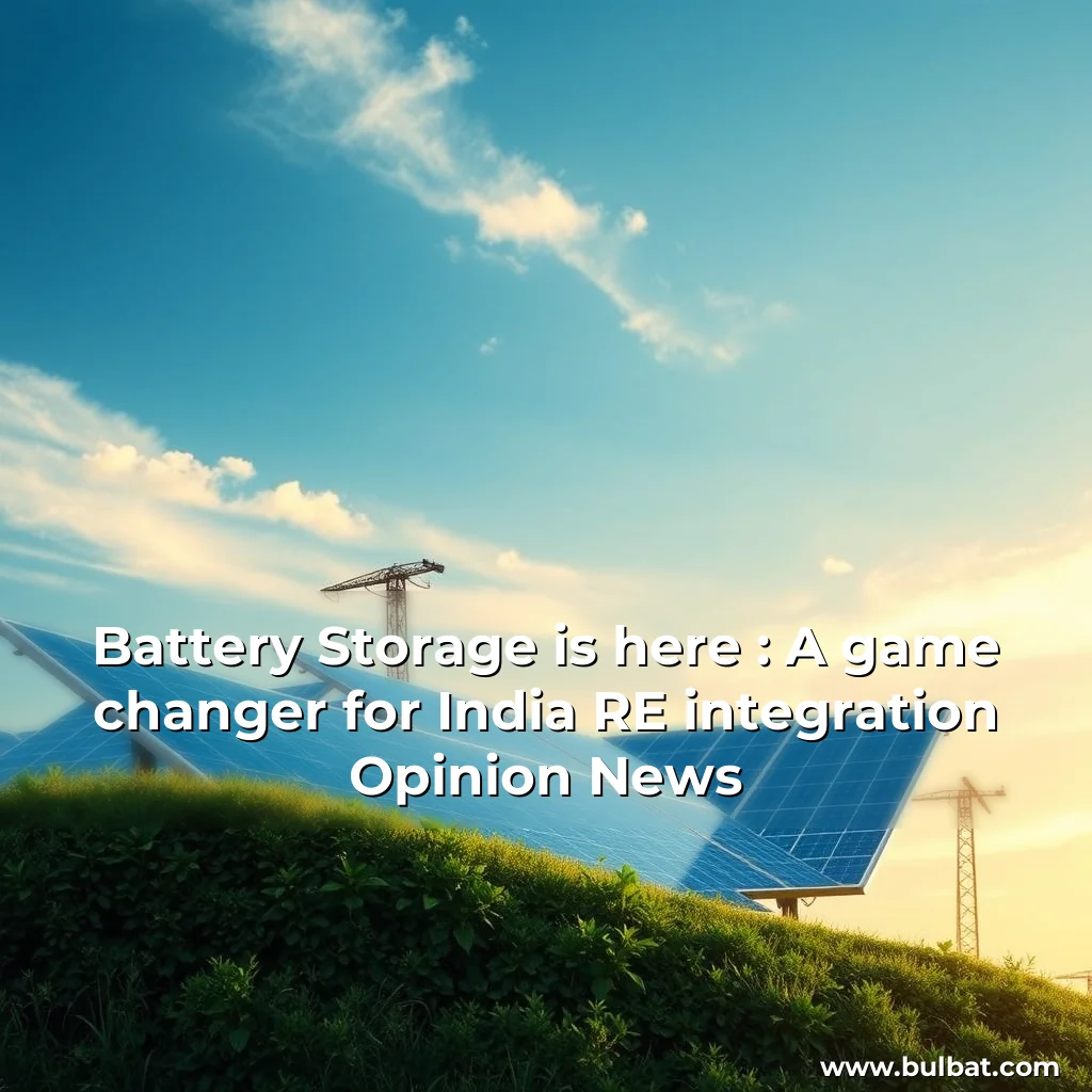 You are currently viewing Battery Storage is here : A game  changer for India RE integration  Opinion News