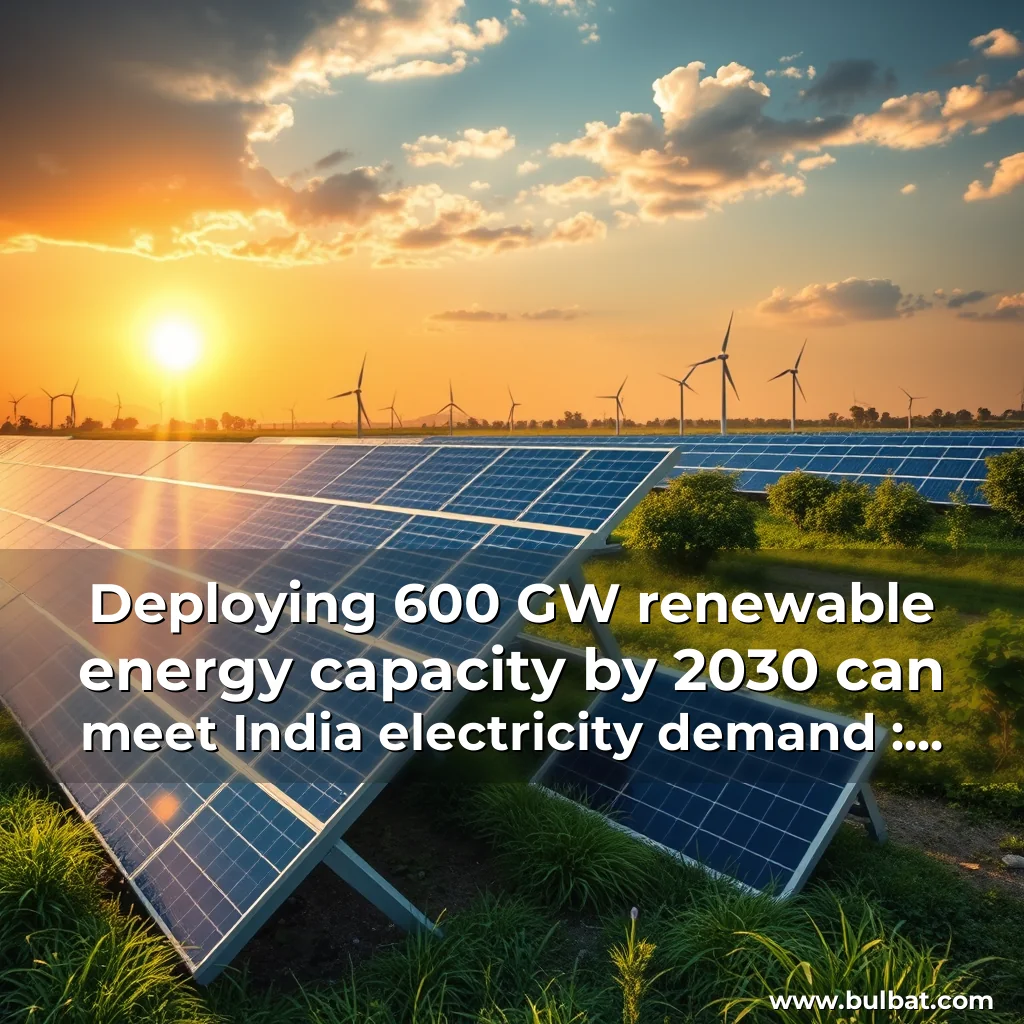 You are currently viewing Deploying 600 GW renewable energy capacity by 2030 can meet India electricity demand : Report