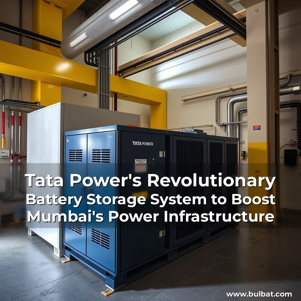 Read more about the article Tata Power’s Revolutionary Battery Storage System to Boost Mumbai’s Power Infrastructure