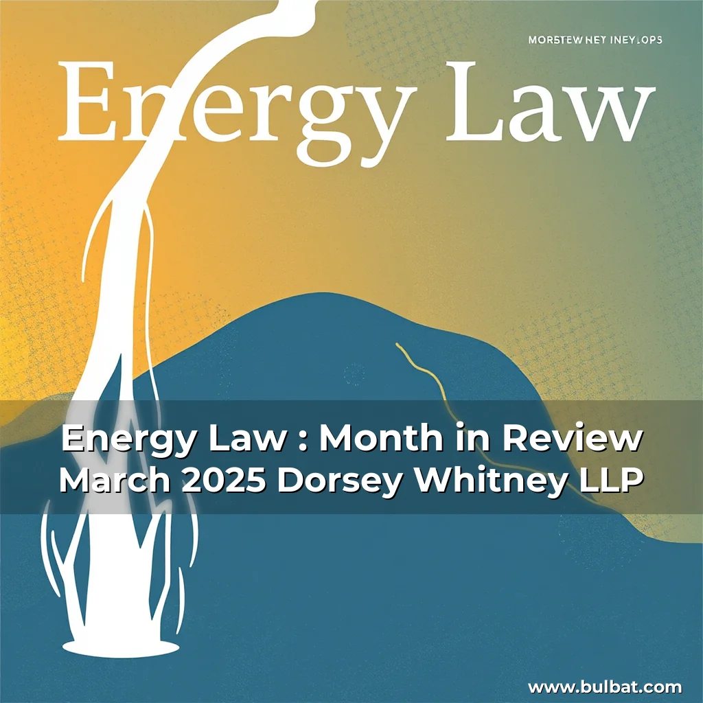 You are currently viewing Energy Law : Month in Review  March 2025  Dorsey  Whitney LLP