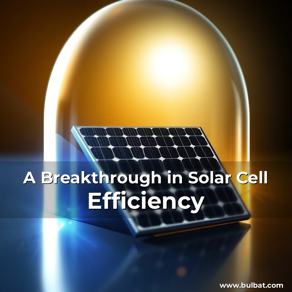 Read more about the article A Breakthrough in Solar Cell Efficiency