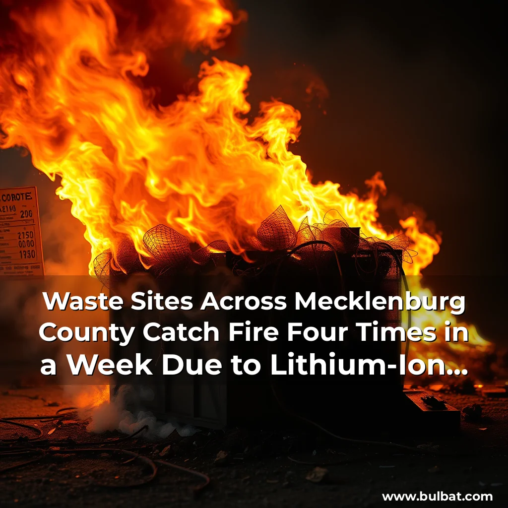 You are currently viewing Waste Sites Across Mecklenburg County Catch Fire Four Times in a Week Due to Lithium-Ion Batteries