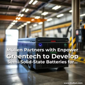 Artistic representation for Mullen Partners with Enpower Greentech to Develop Semi-Solid-State Batteries for Commercial Vehicles