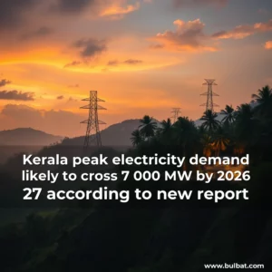 Read more about the article Kerala peak electricity demand likely to cross 7  000 MW by 2026  27  according to new report