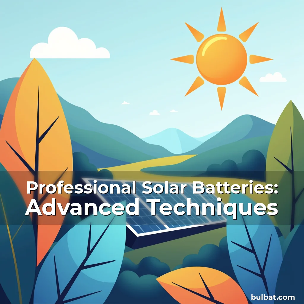 You are currently viewing Professional Solar Batteries: Advanced Techniques