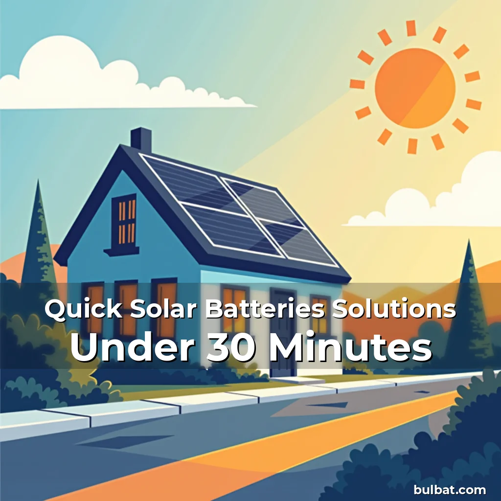 You are currently viewing Quick Solar Batteries Solutions Under 30 Minutes