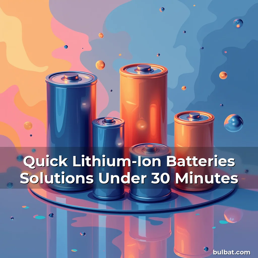 Read more about the article Quick Lithium-Ion Batteries Solutions Under 30 Minutes